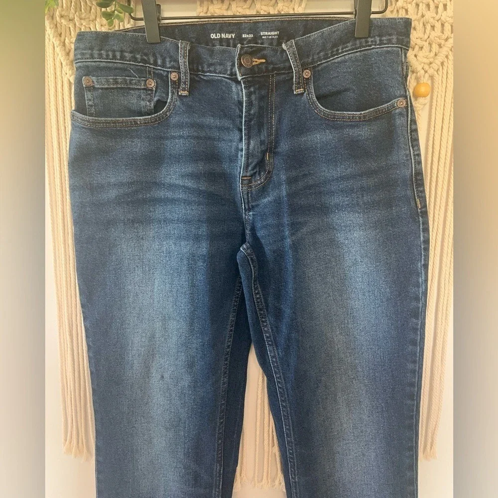 OLD NAVY Men's Basic Straight Built In Flex Dark Wash Jeans 32x32